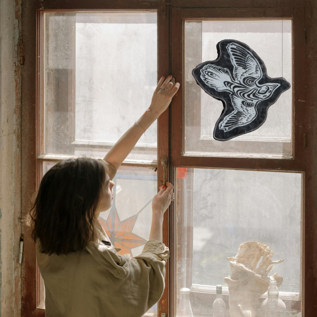 Vitražas Black Bird