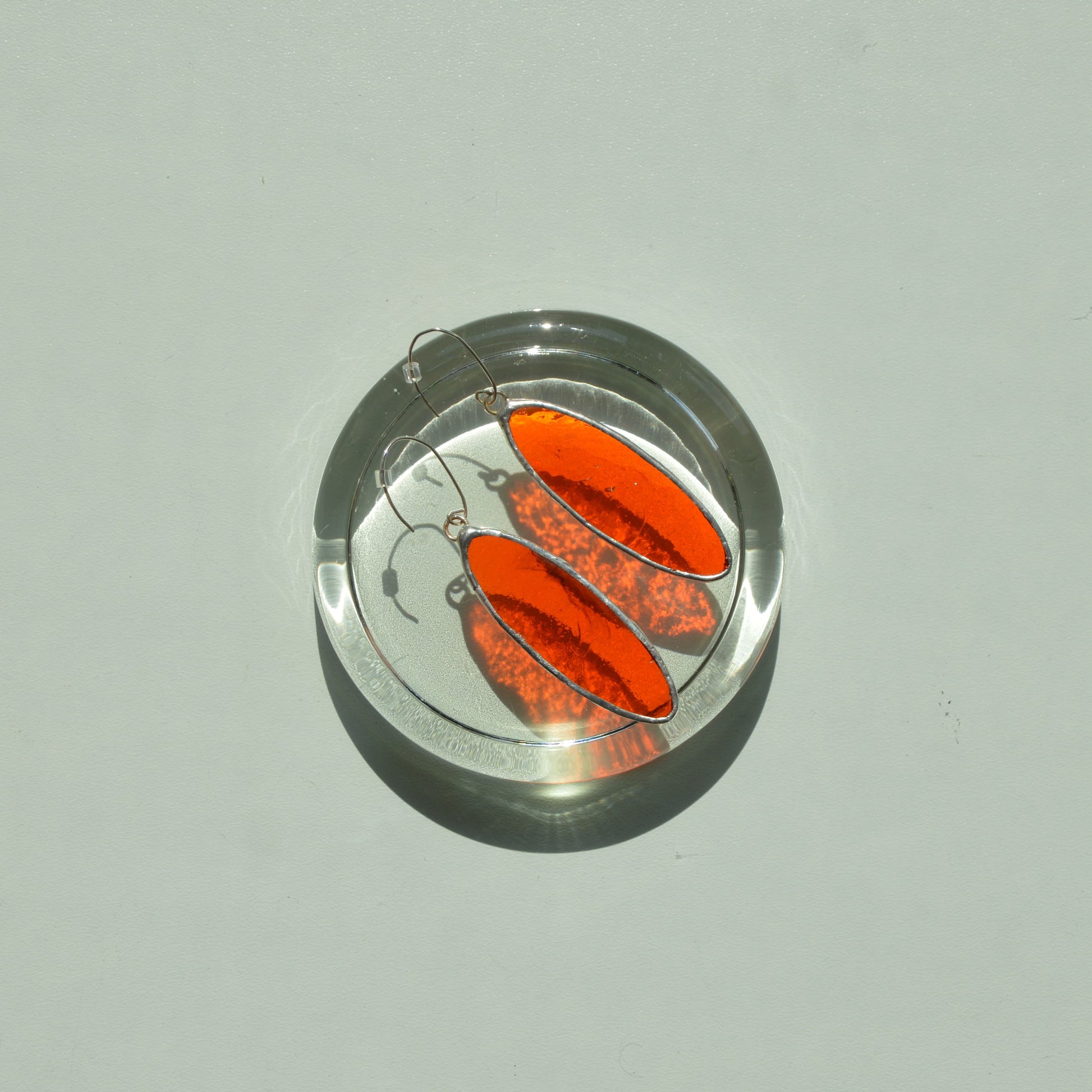 Oranžinio stiklo auskarai