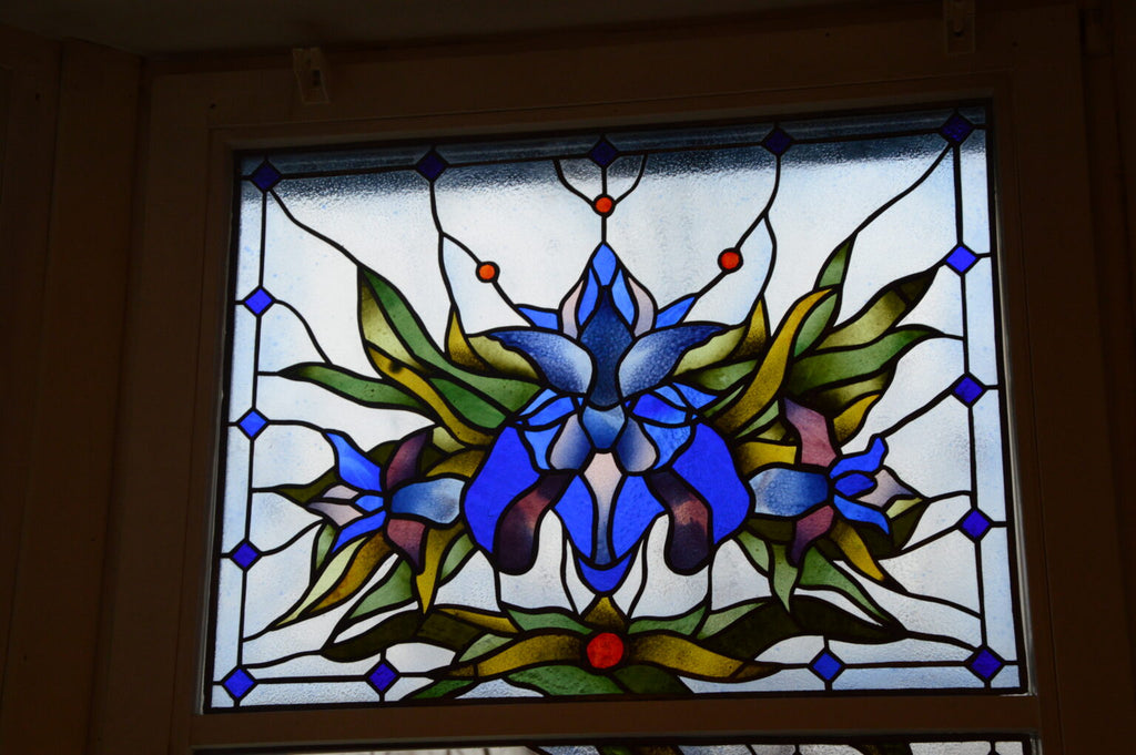 Vitražo projektas 'Rožės ir Irisai'