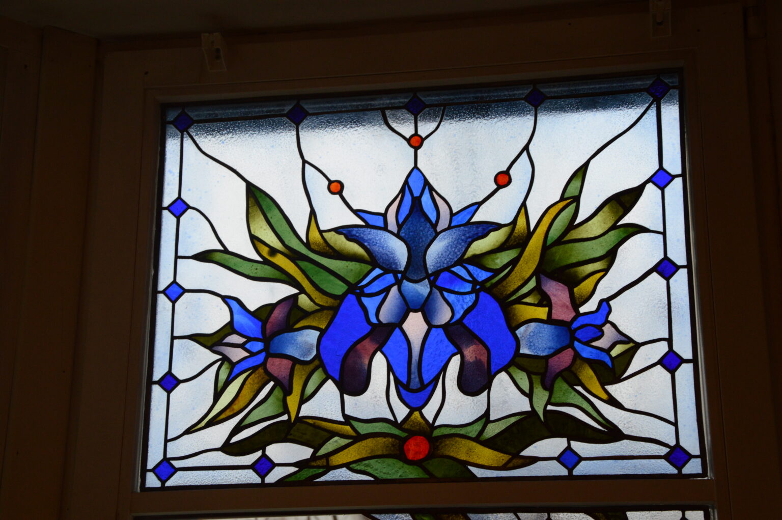 Vitražo projektas 'Rožės ir Irisai'