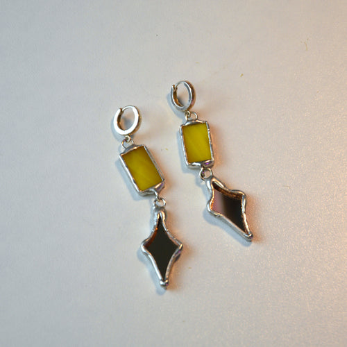 Dviejų dalių stiklo auskarai