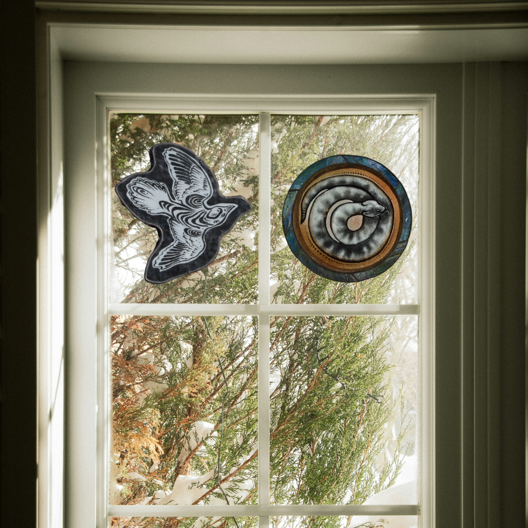 Vitražas Black Bird