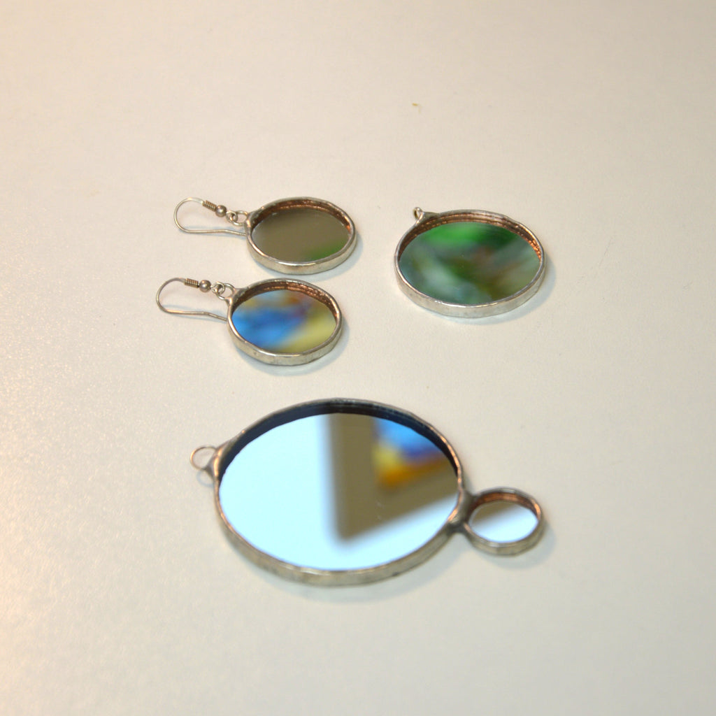 Apvalūs veidrodiniai auskarai