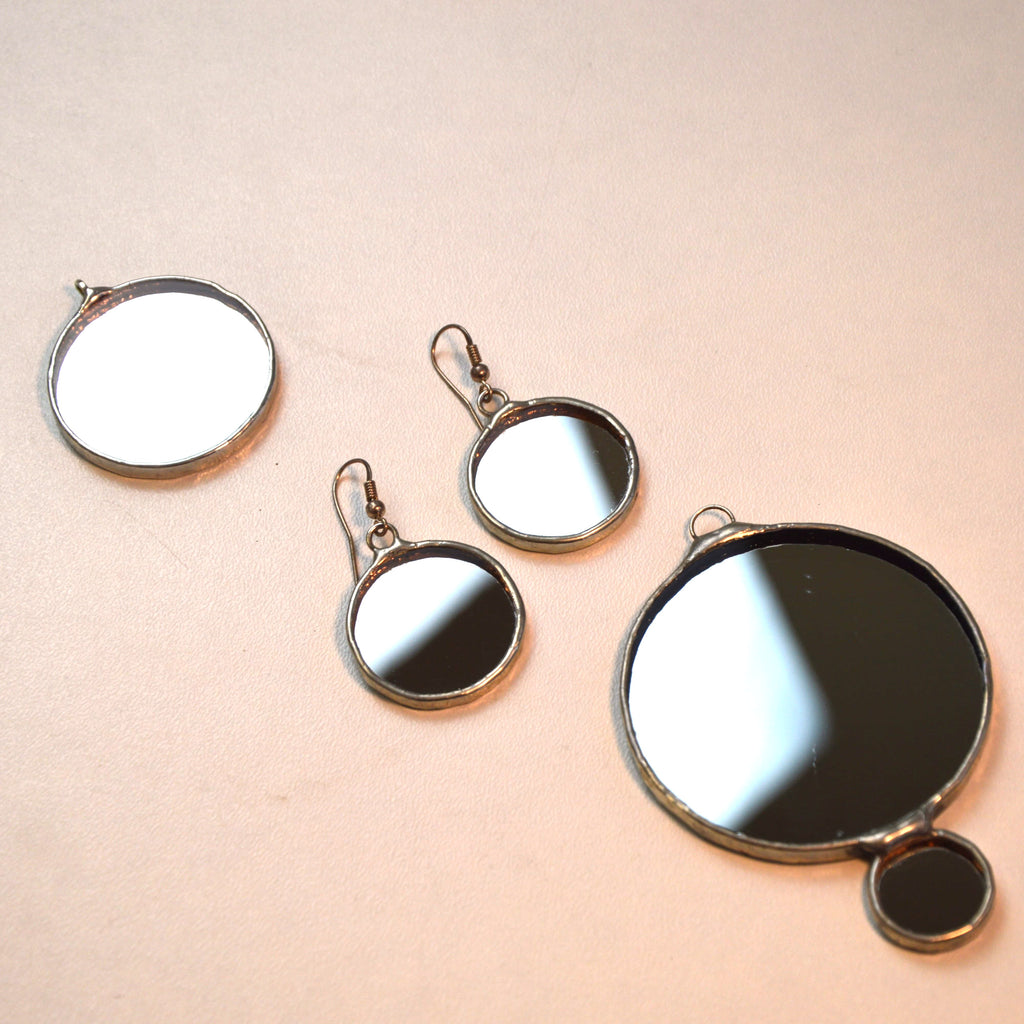 Apvalūs veidrodiniai auskarai